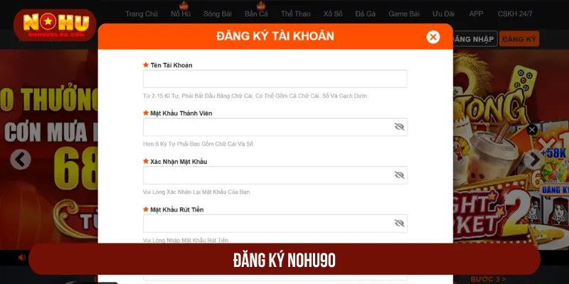Đăng Ký Nohu90 Nhanh Chóng Nhận Ưu Đãi Cực Khủng 2025 Đăng ký Nohu90